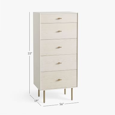 west elm x pbt Modernist 4-Drawer Dresser with Jewelry Storage, White/Wintered Wood - Image 5