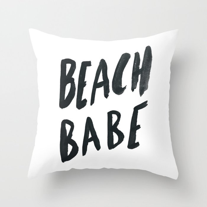 Beach Babe Couch Throw Pillow by Leah Flores - Cover (20" x 20") with pillow insert - Outdoor Pillow - Image 0