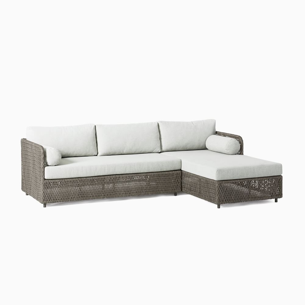 Coastal Outdoor 98 in 2-Piece Chaise Sectional, Silverstone - Image 0