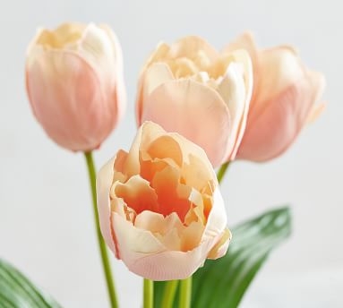 Faux Early Bloom Tulip Bouquet, Coral - Image 3