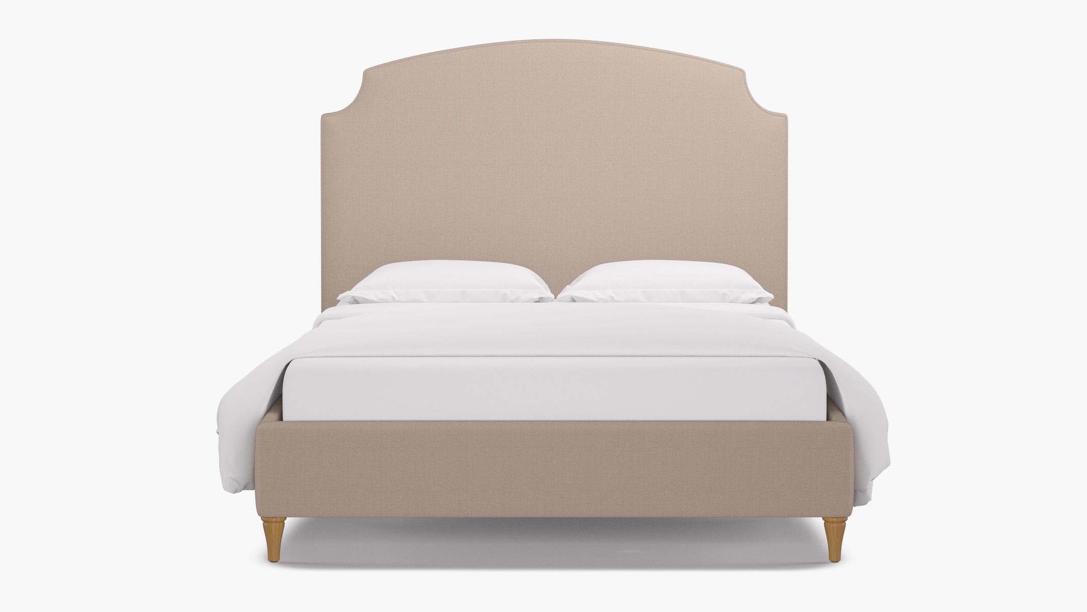 Cove Bed, Husk Everyday Linen, Natural Decorative Tapered Leg, Queen - Image 0