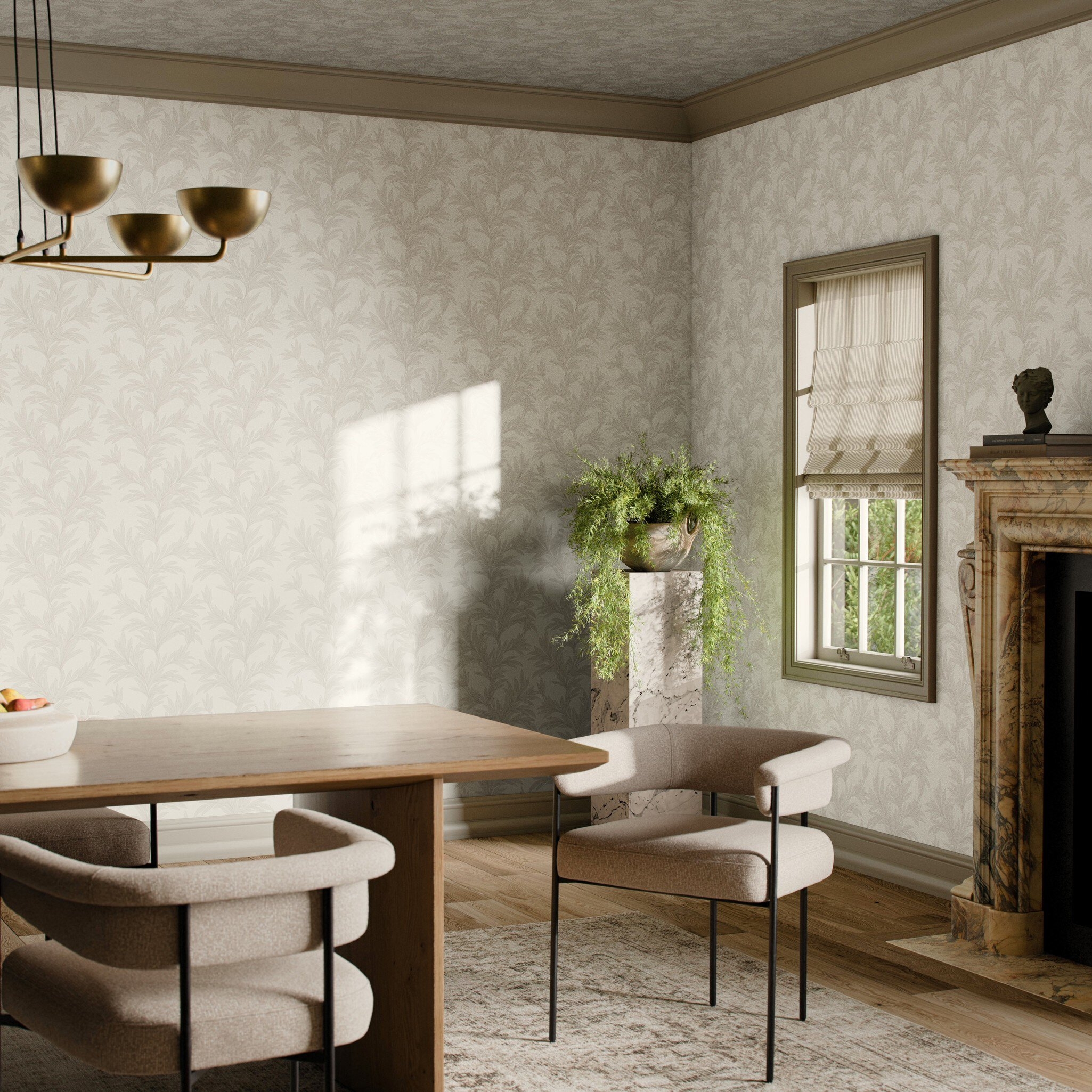 Lush Leaves Wallpaper by Getty Images - Lush Leaves Grey II - Image 1