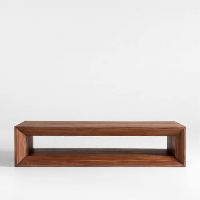 Vernon Walnut Wood 68" Rectangular Coffee Table with Shelf - Image 0