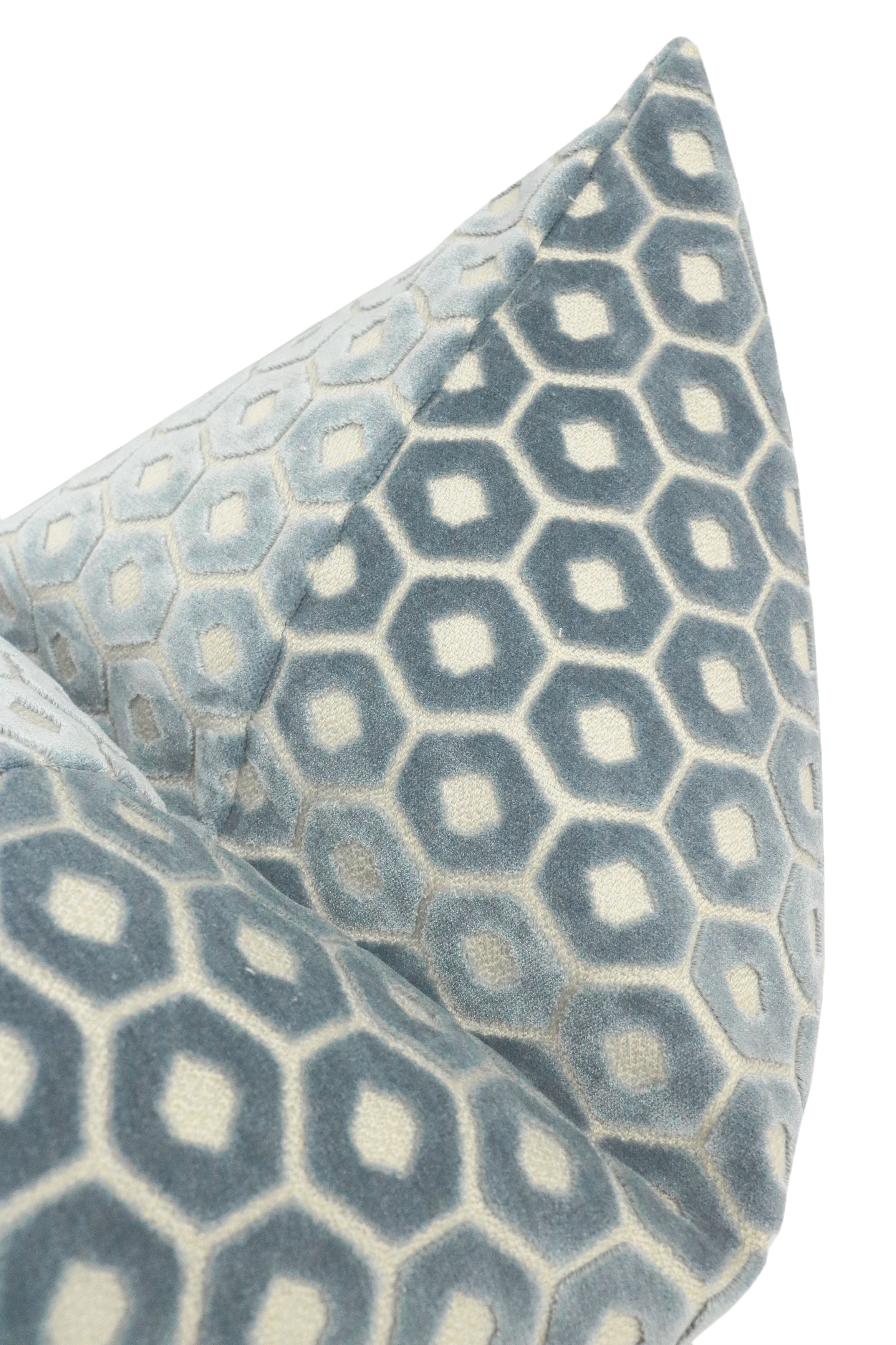 PALOMA CUT VELVET // CERULEAN BLUE - 20” X 26” STANDARD SHAM - Image 2