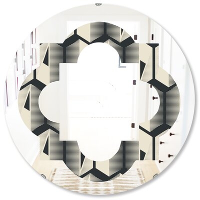 Quatrefoil Triangular Geometrics Eclectic Frameless Wall Mirror - Image 0