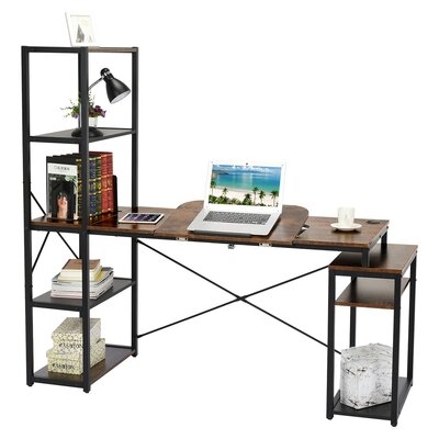 Drafting Desk With Tiltable Tabletop And Shelves - Image 0