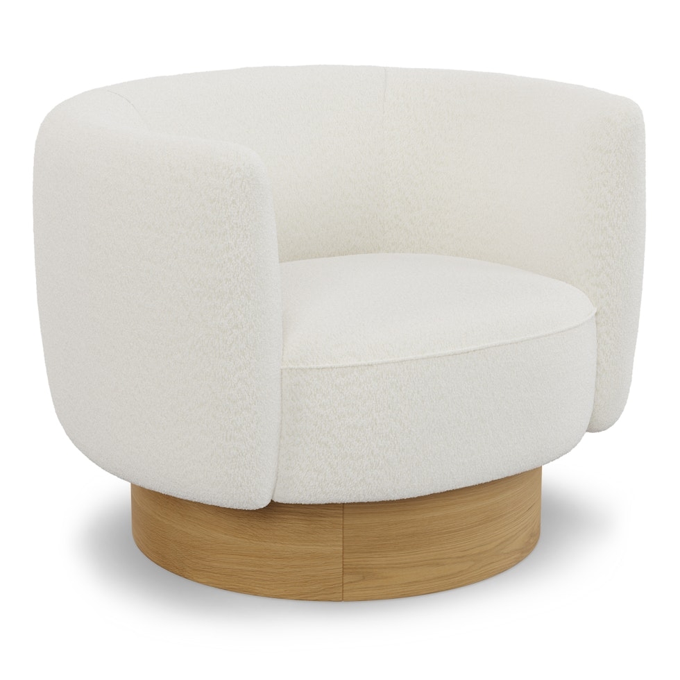 Agnes 39.5" Swivel Lounge Chair - Marshmallow White - Image 0