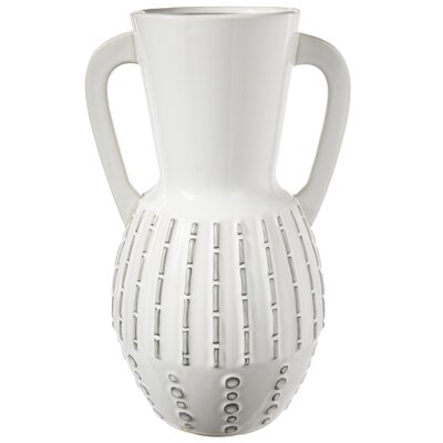 Goetz White 12" Ceramic Table Vase - Image 0