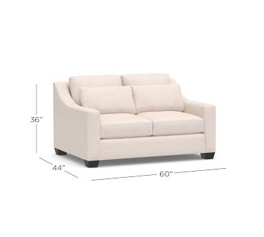York Slope Arm Upholstered Deep Seat Grand Sofa 95" 3-Seater, Down Blend Wrapped Cushions, Performance Boucle Pebble - Image 1