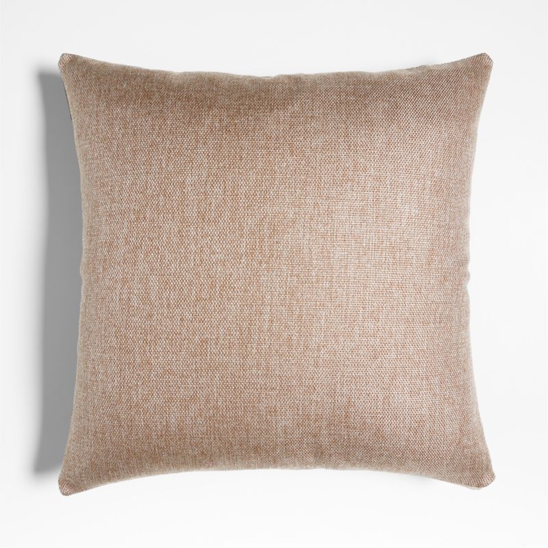 Jackson Deep Brown Basketweave Leather 23x23 Throw Pillow with Down-Alternative Insert - Image 2