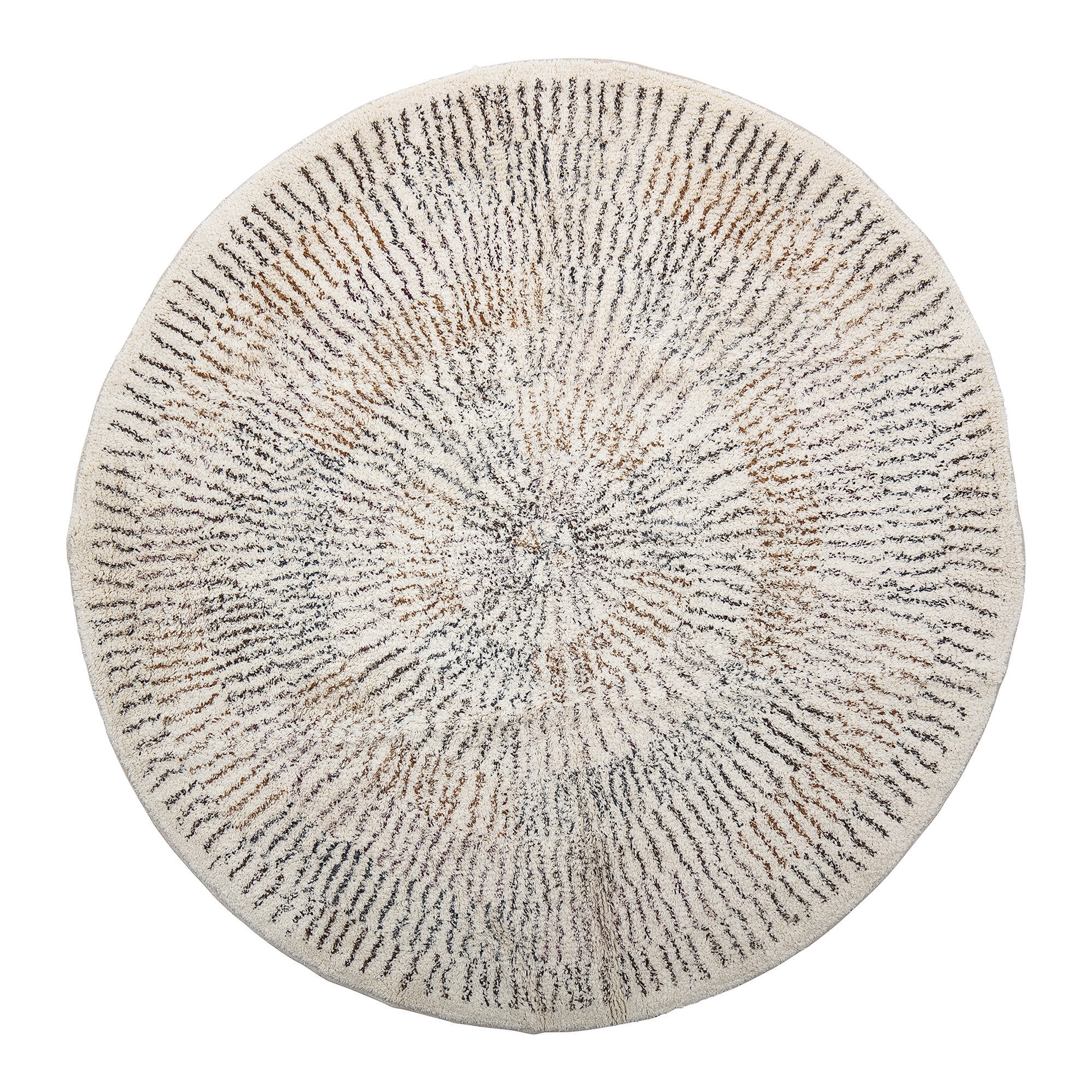 4' Round Cotton Printed Rug with Starburst Design - Image 0