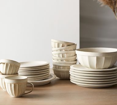 Mendocino Stoneware Dinner Plates, Set of 4 - Ivory - Image 5