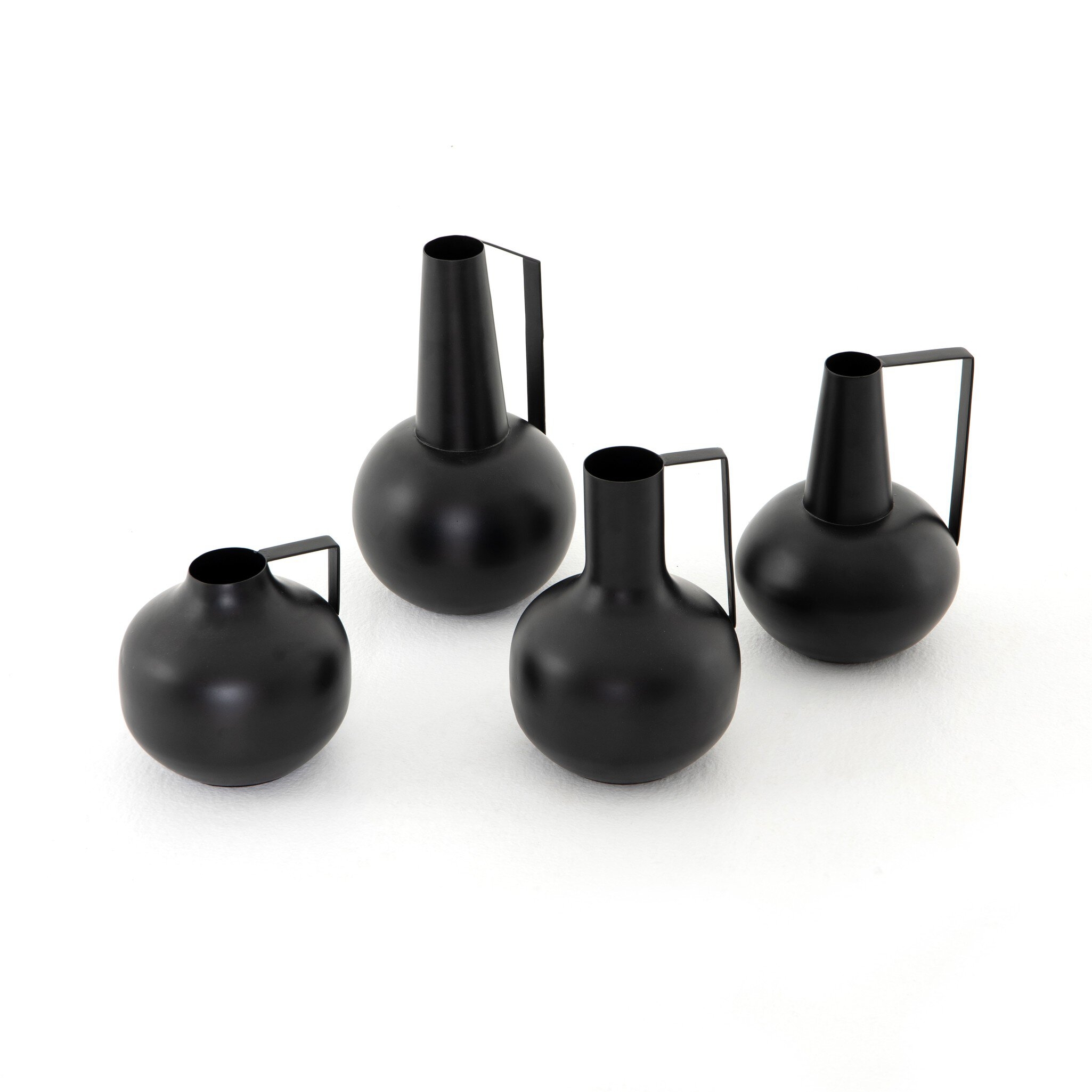 Aleta Vases, Set Of 4 - Iron Matte Black - Image 3