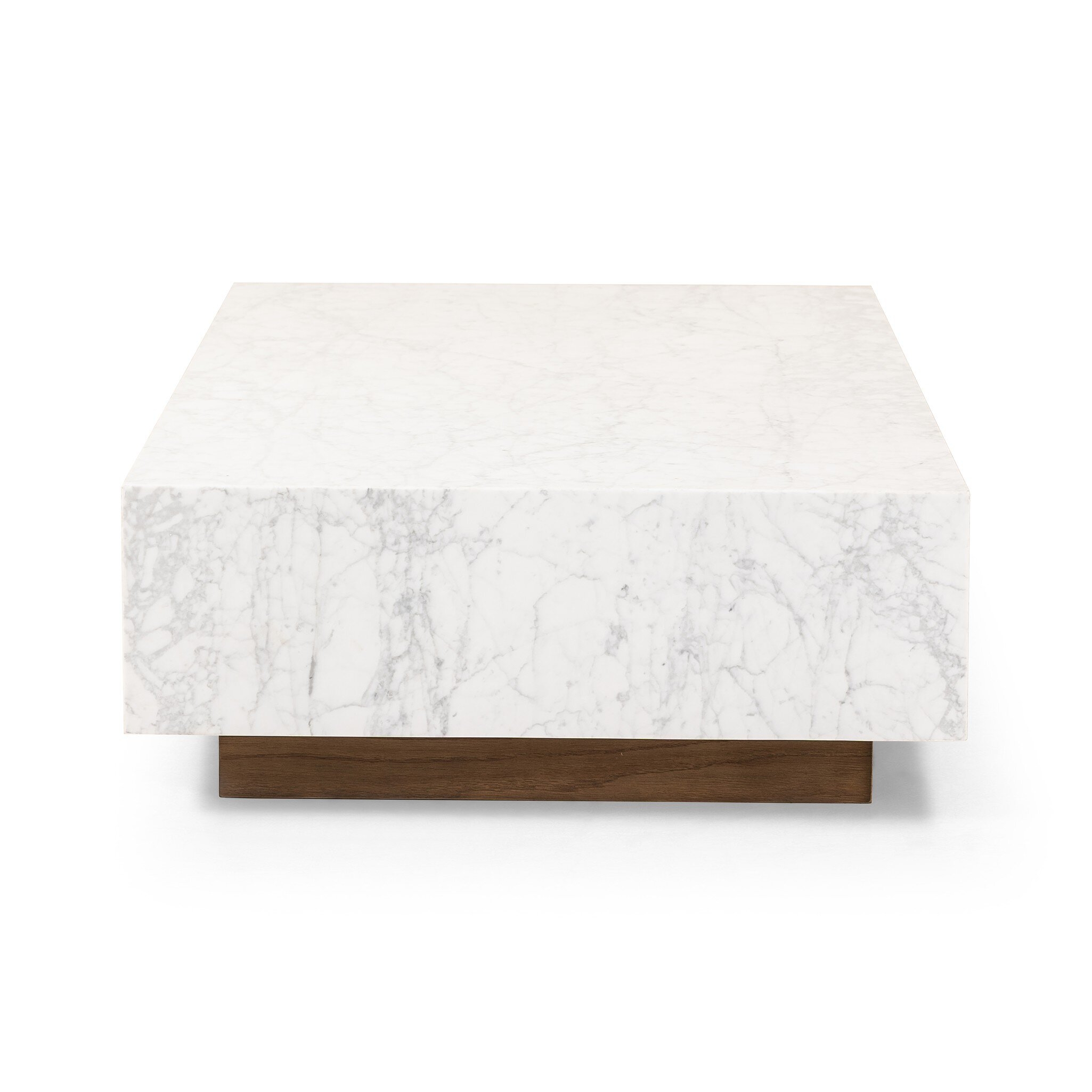 Masera Marble Coffee Table - White Carrara Marble - Image 2
