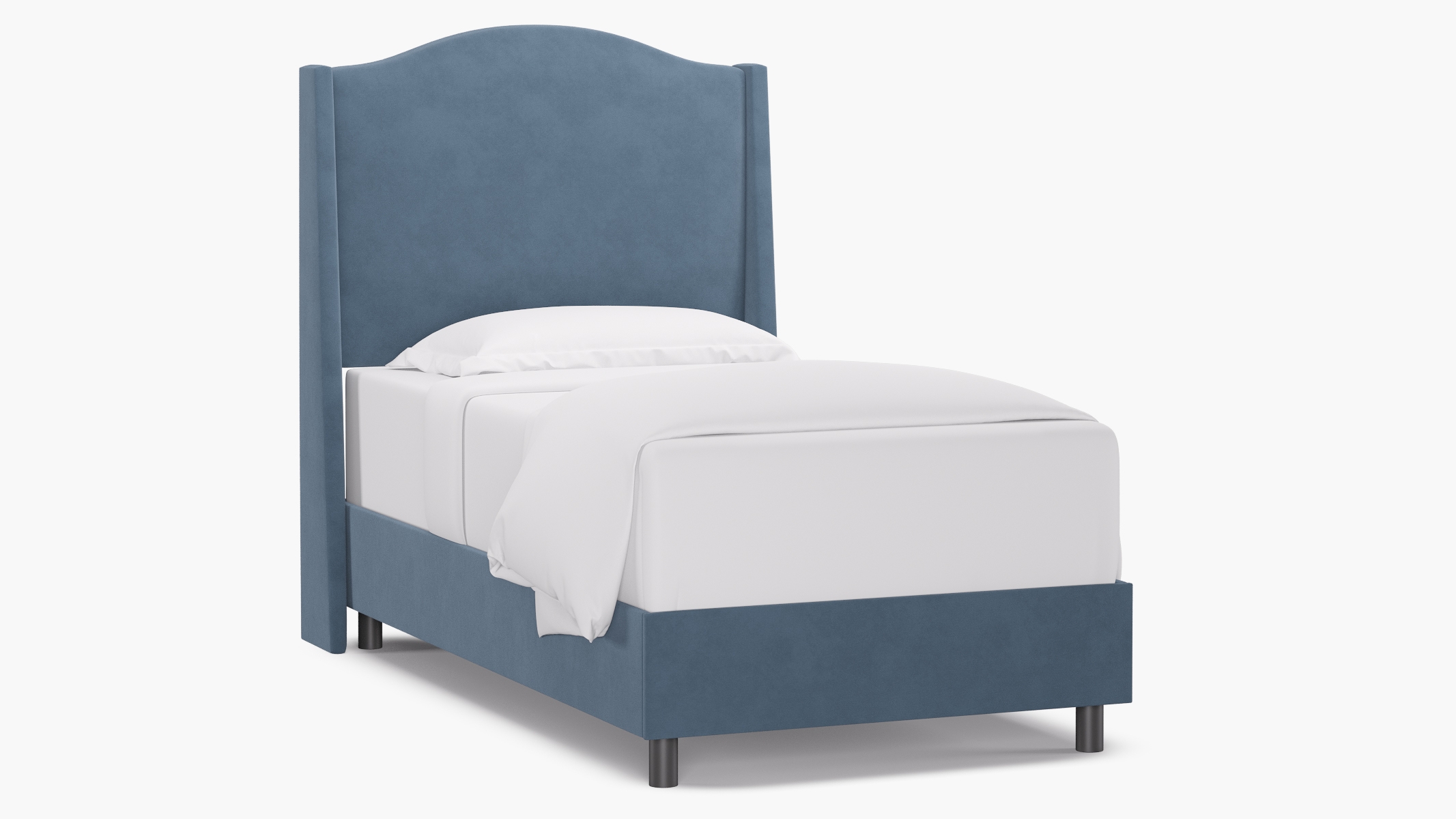 Classic Wingback Bed, Ocean Classic Velvet, Twin - Image 0