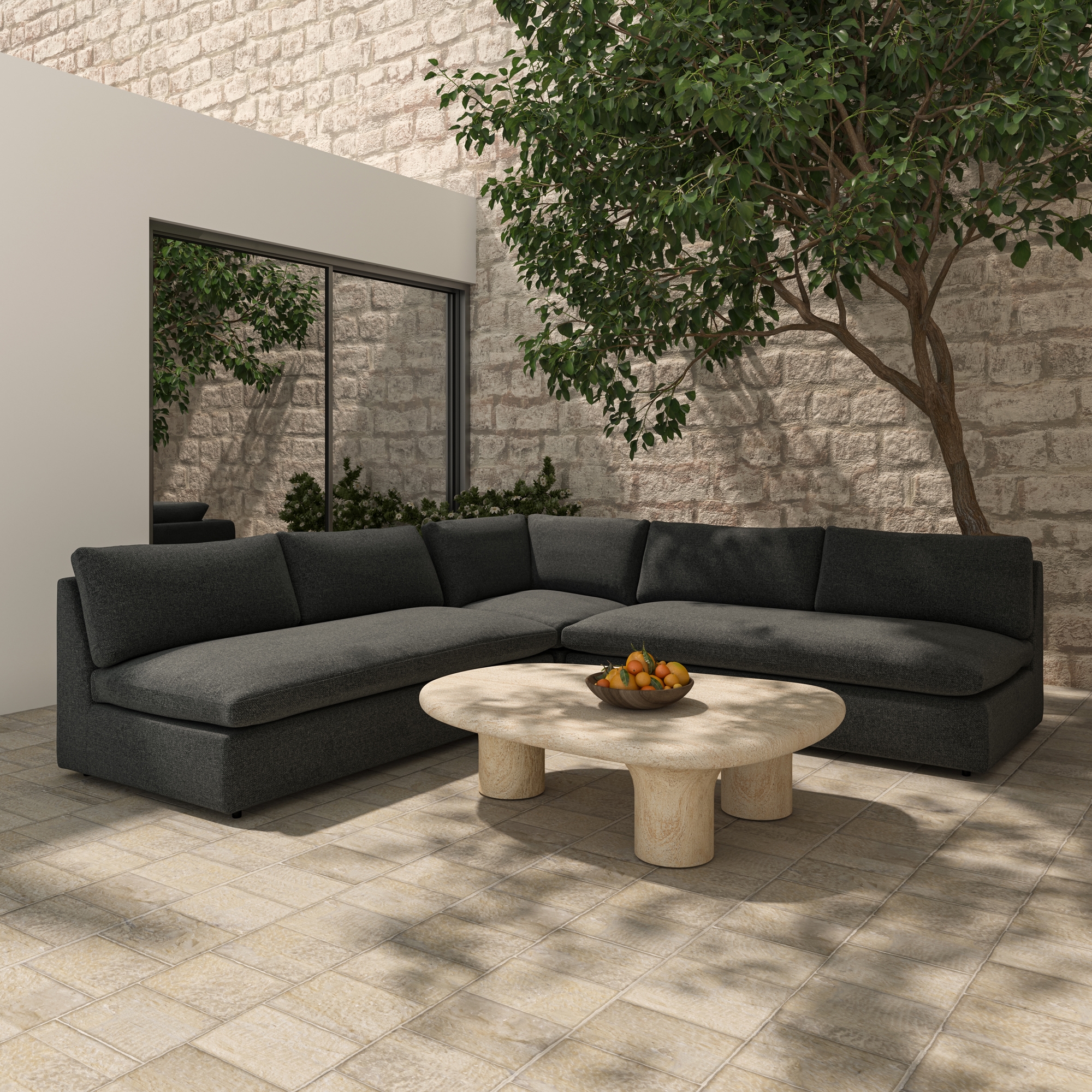 Miles Outdoor Sofa Speckled Charcoal - Image 10