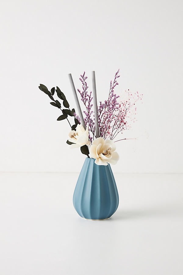 Floral Bouquet Ceramic Diffuser By Anthropologie in Blue - Image 0