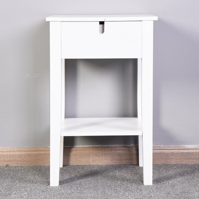 White Bathroom Floor-Standing Storage Table With A Drawer - Image 0