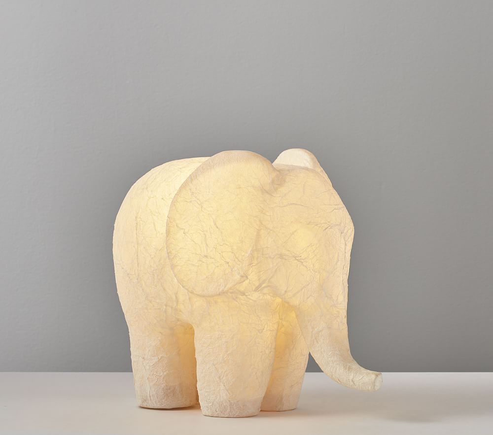 Elephant Paper Mache Table Nightlight - Image 0