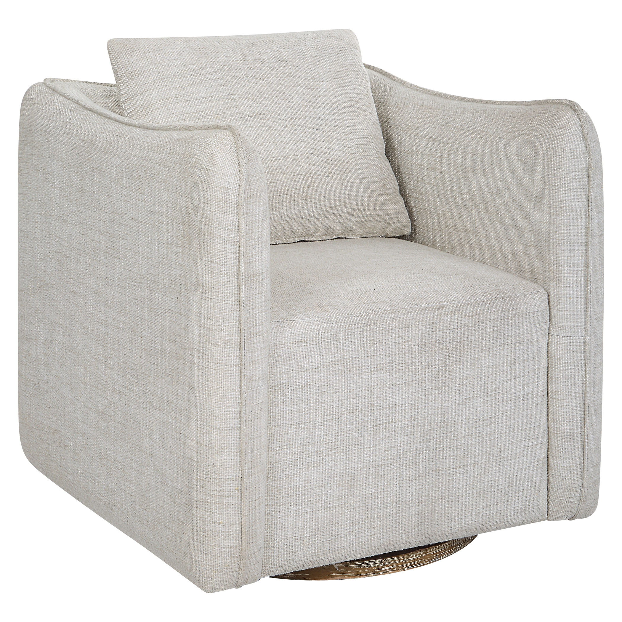 Corben White Swivel Armchair - Image 3