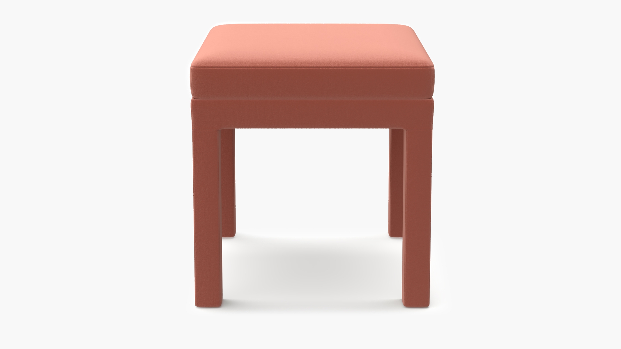 Parsons Ottoman, Coral Performance Velvet - Image 0