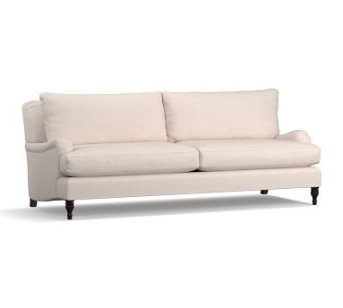Carlisle English Arm Upholstered Grand Sofa 90", Polyester Wrapped Cushions, Performance Heathered Basketweave Platinum - Image 5