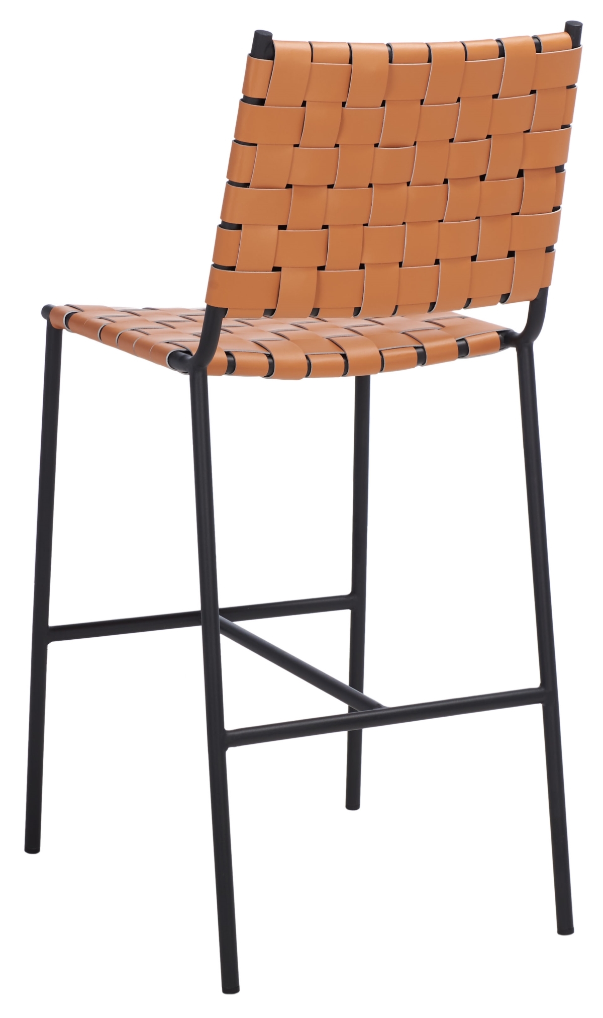 Olenna Woven Counter Stool - Cognac / Black - Safavieh - Image 6