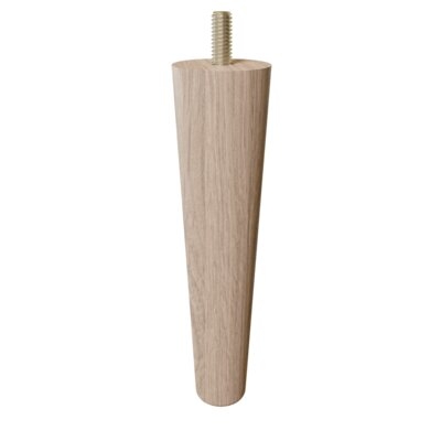 6" Round Tapered White Oak Leg With Clear Finish - Image 0