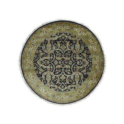 One-of-a-Kind Ruelas Hand-Knotted 2010s Anatolian Black 6'10" Round Wool Area Rug - Image 0