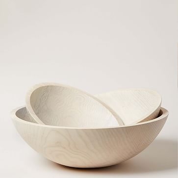 Crafted Wooden Bowls, Crafted from New England, White, 17" - Image 0