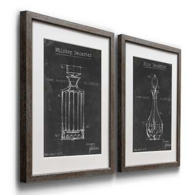 'Barware Blueprint VIII' - 2 Piece Picture Frame Drawing Print Set on Paper - Image 0