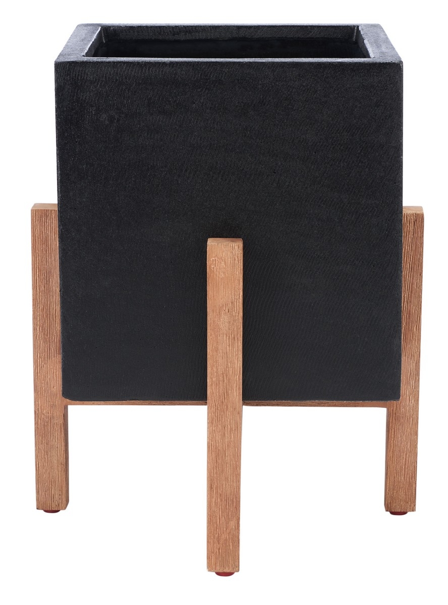 Borsla Planter - Black - Safavieh - Image 0