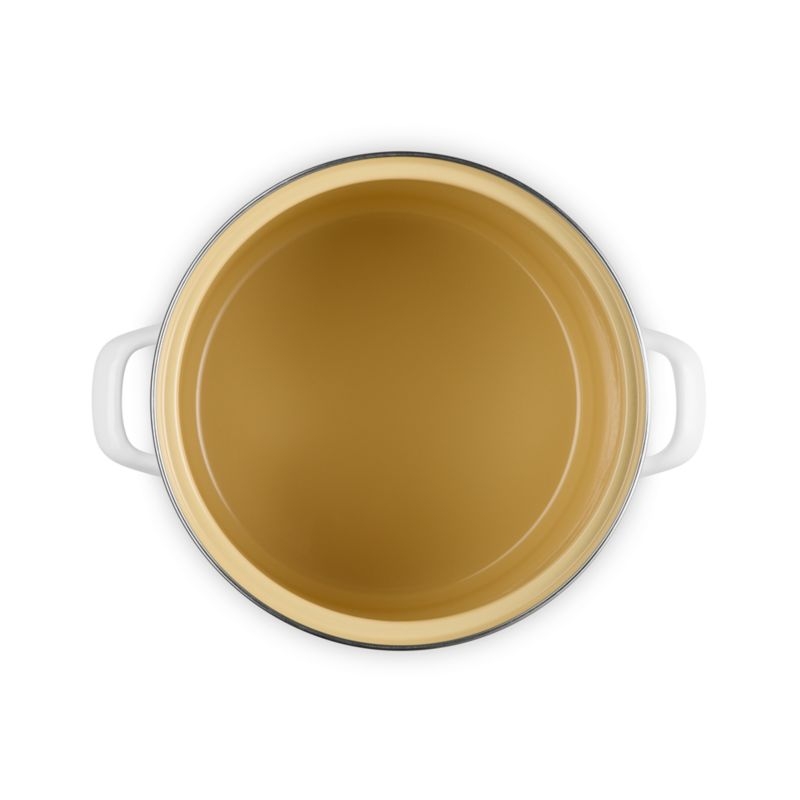 Le Creuset ® 10-Qt. White Enameled Stockpot with Stainless Steel Knob - Image 3