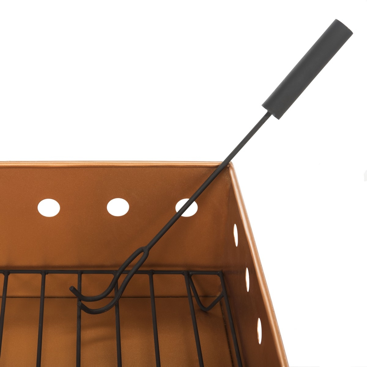 Wyatt Square Fire Pit - Copper/Black - Safavieh - Image 3