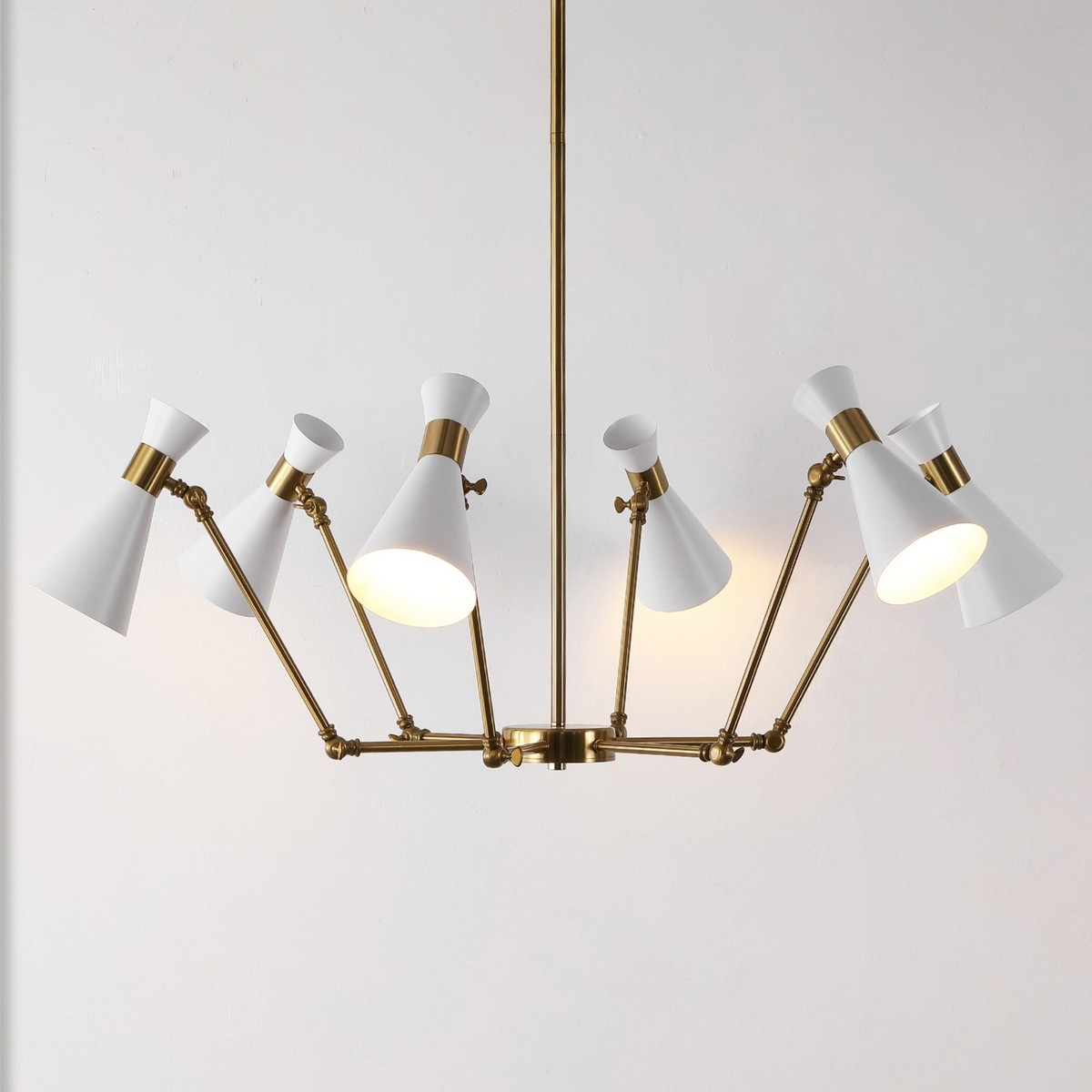 Shiraz 6 Lt 50" Chandelier - Brass/White - Image 3
