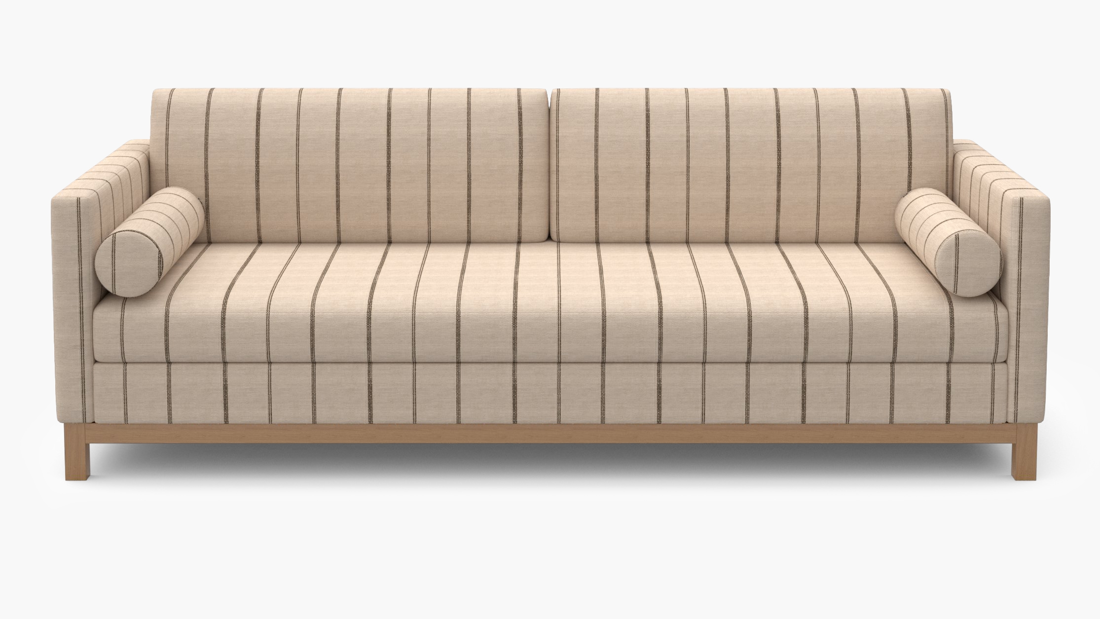Tailored Tuxedo Sofa, Cocoa Felix, Natural Wood Rail - Image 0