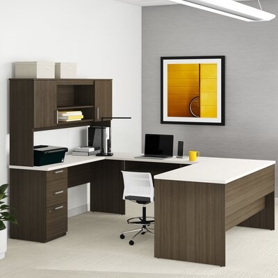 Chanice Reversible U-Shape Executive Desk with Hutch - Image 0