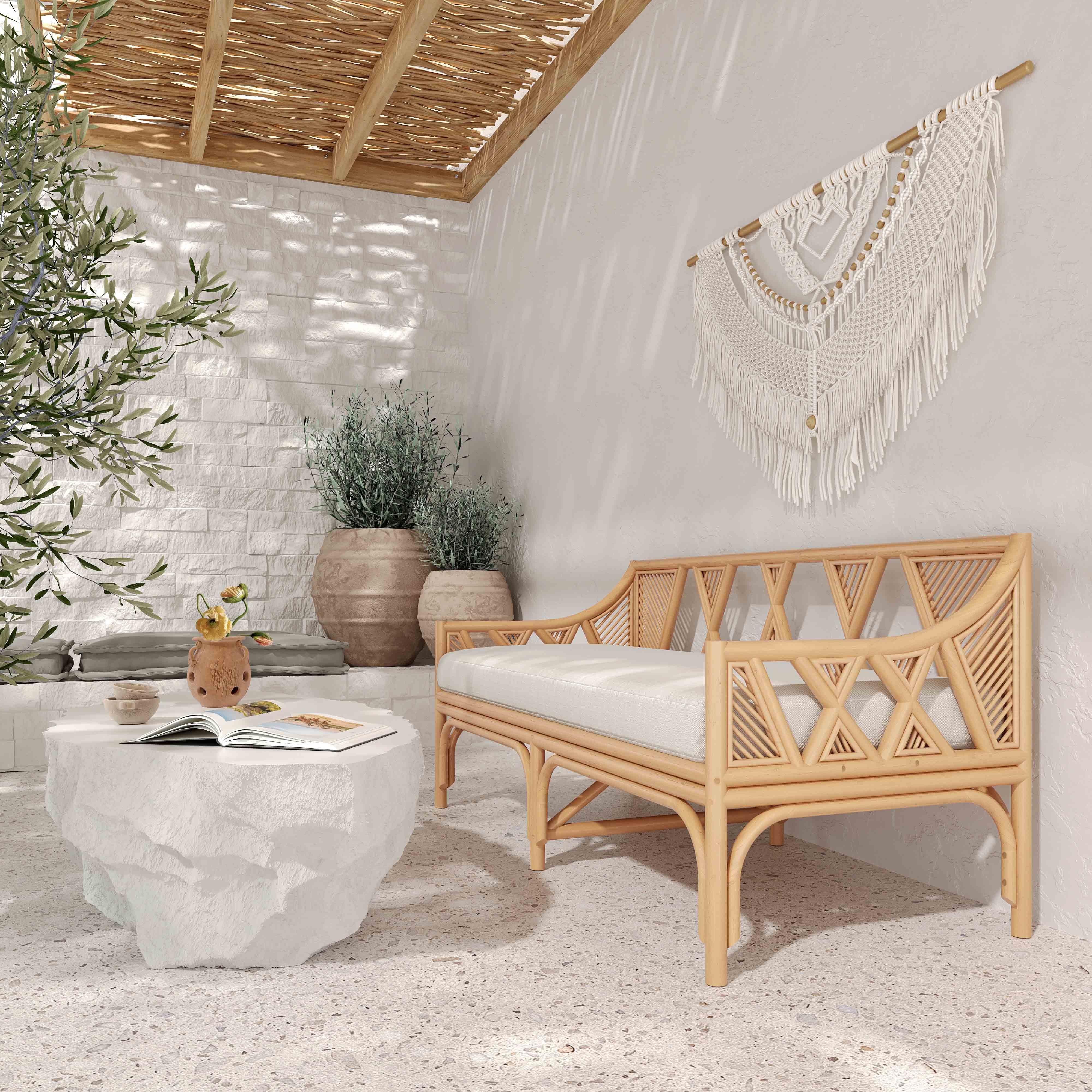Jayla Natural Rattan Bench - Image 5