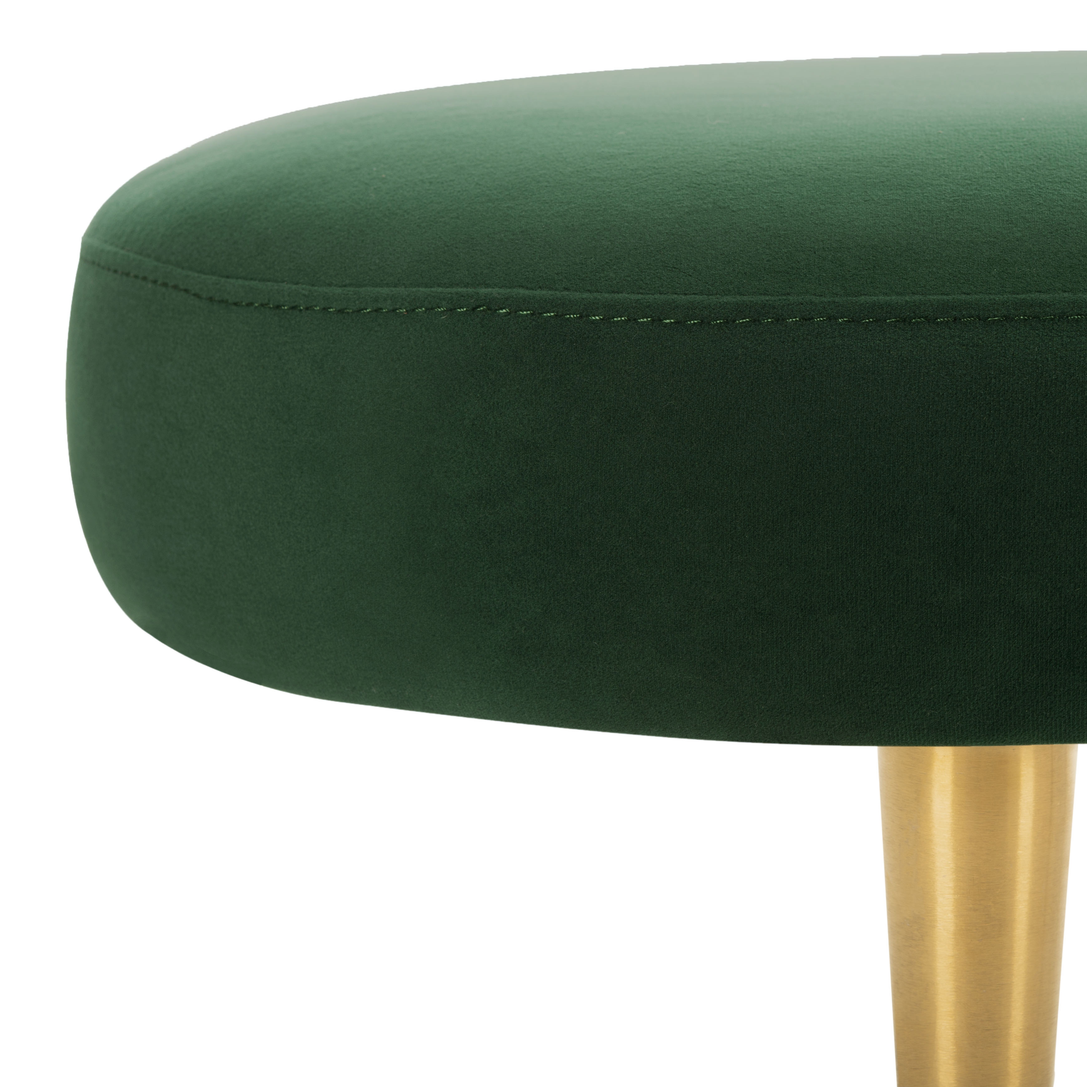 Corinne Velvet Oval Bench - Emerald - Safavieh - Image 1