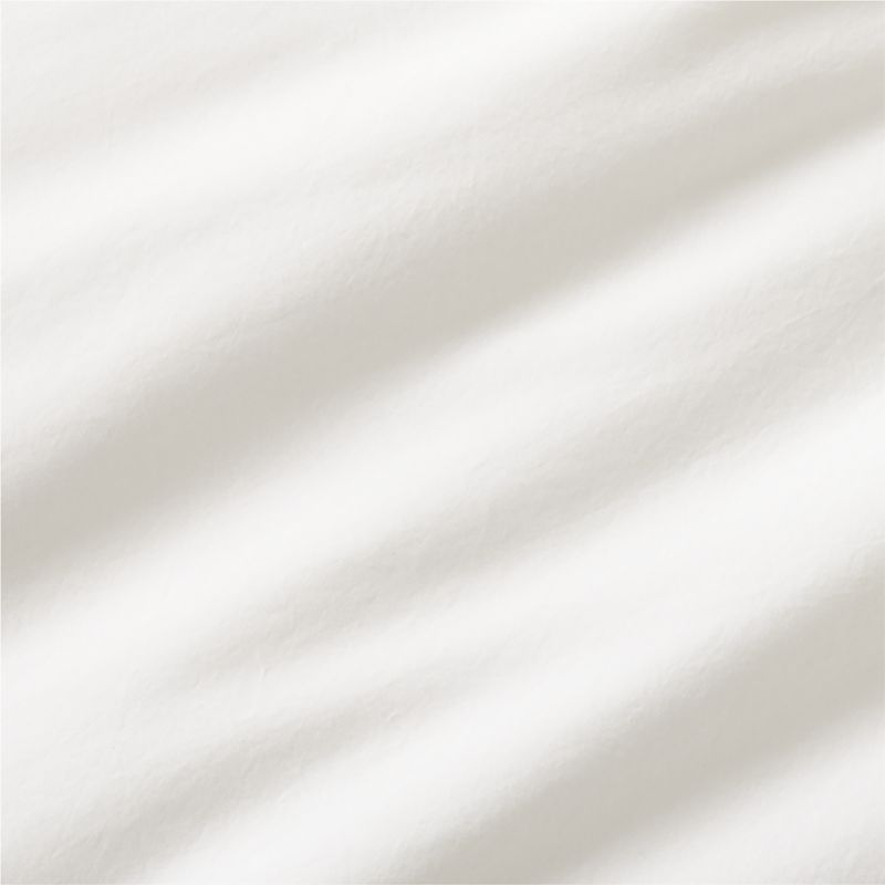 Dione Organic Cotton Washed Percale 400 Thread Count White King Pillow Shams Set of 2 - Image 1