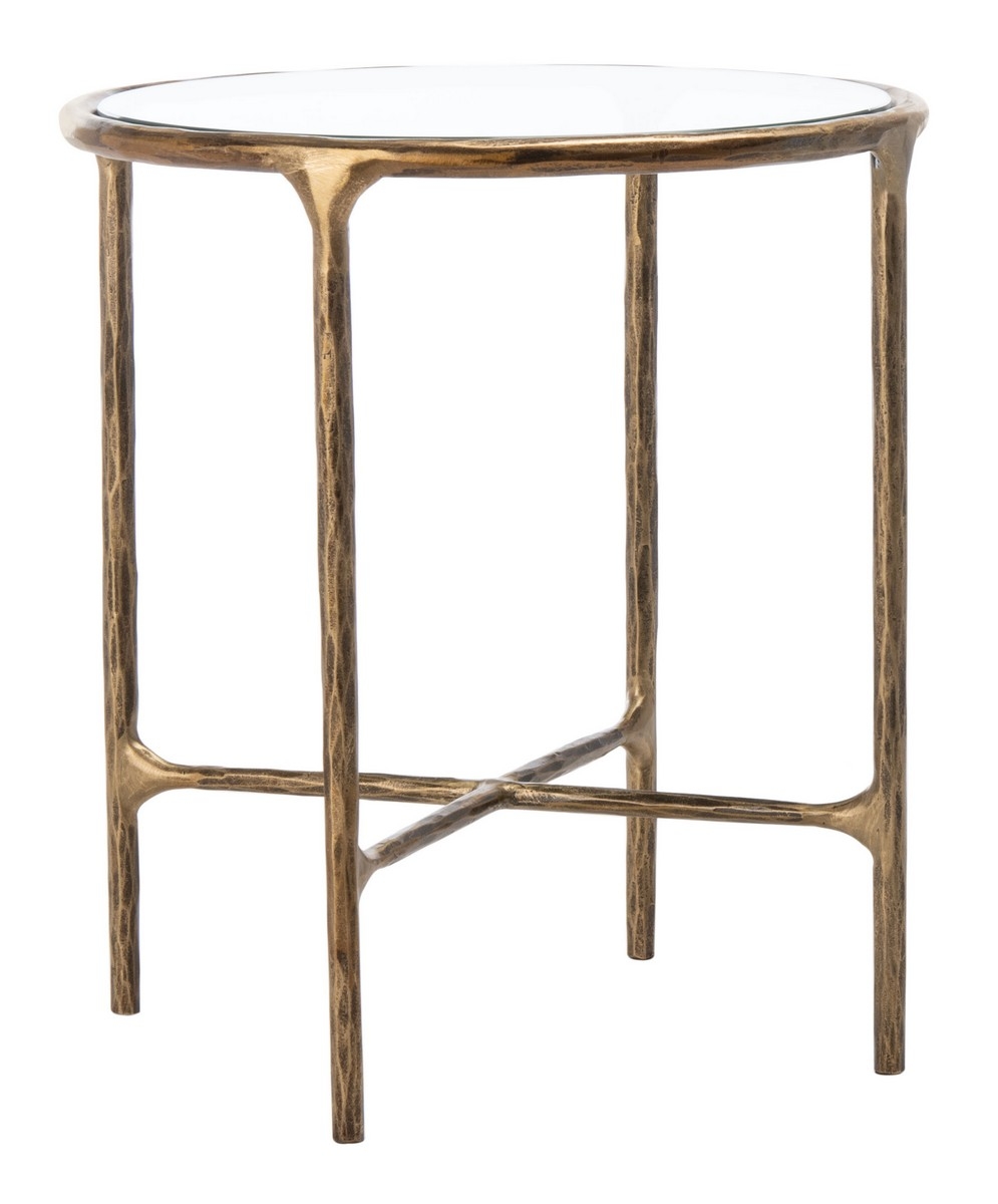 Jessa Forged Metal Round End Table - Brass - Image 0
