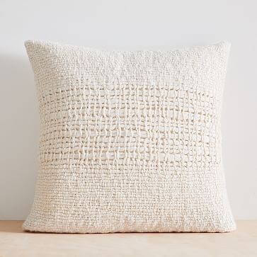 Accented Cotton Canvas, Cozy Weave, Windowsill &amp; Silk Pixel Pillow Cover Set, Black White, Set of 4 - Image 3