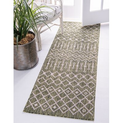 Adley Southwestern Green/Beige Indoor/Outdoor Area Rug 7'x10' - Image 1