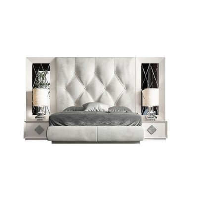 Pelfrey Solid Wood Upholstered Standard 3 Piece Bedroom Set - Image 0
