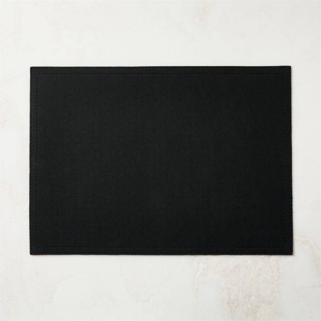 Saffiano Black Faux Leather Placemat - Image 0