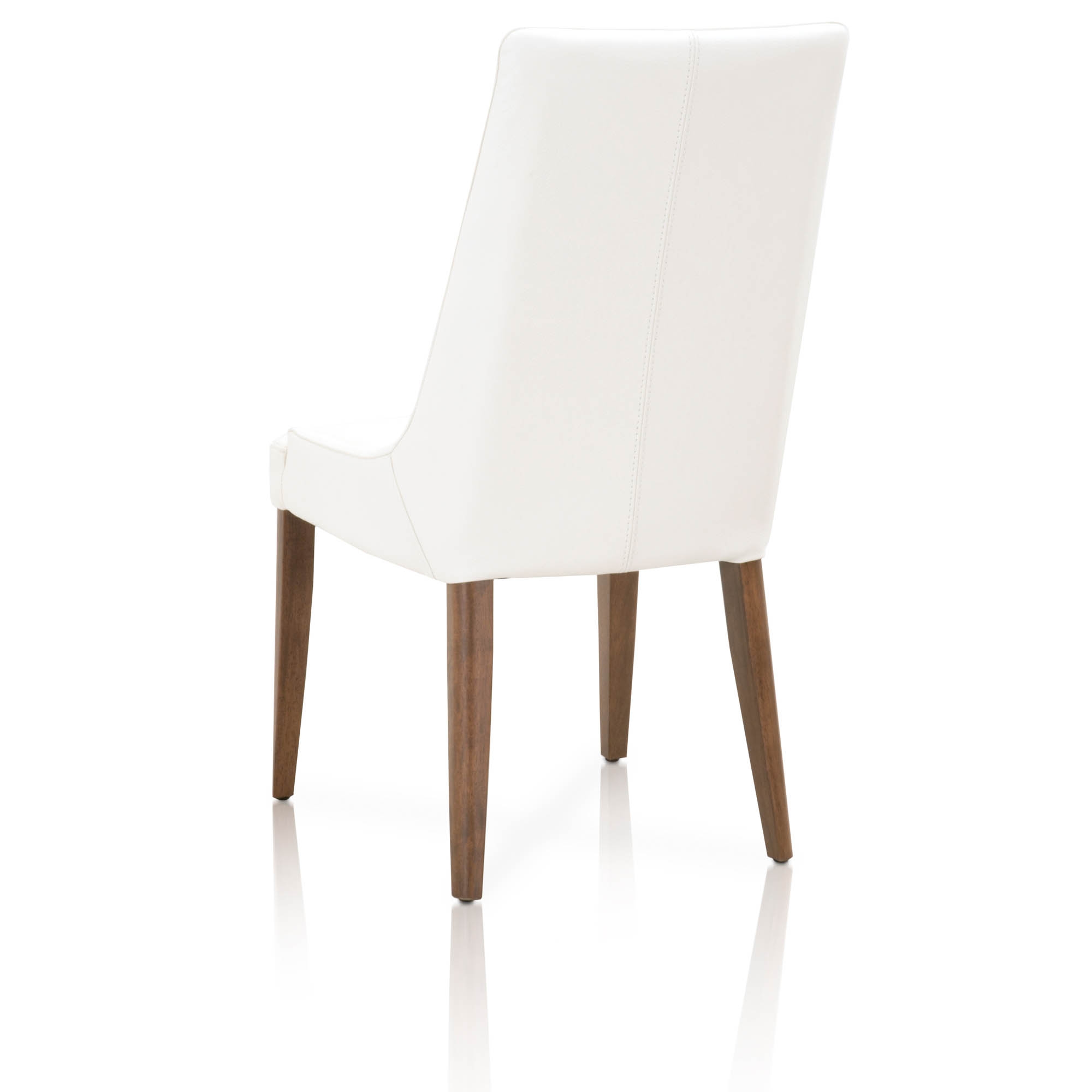 Aurora Dining Chair, Alabaster Leather, Walnut, Set of 2 - Image 3