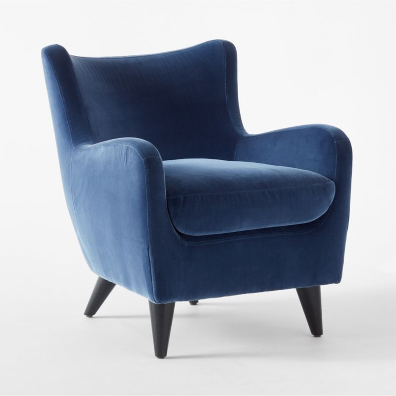 Amber Blue Velvet Chair - Image 2