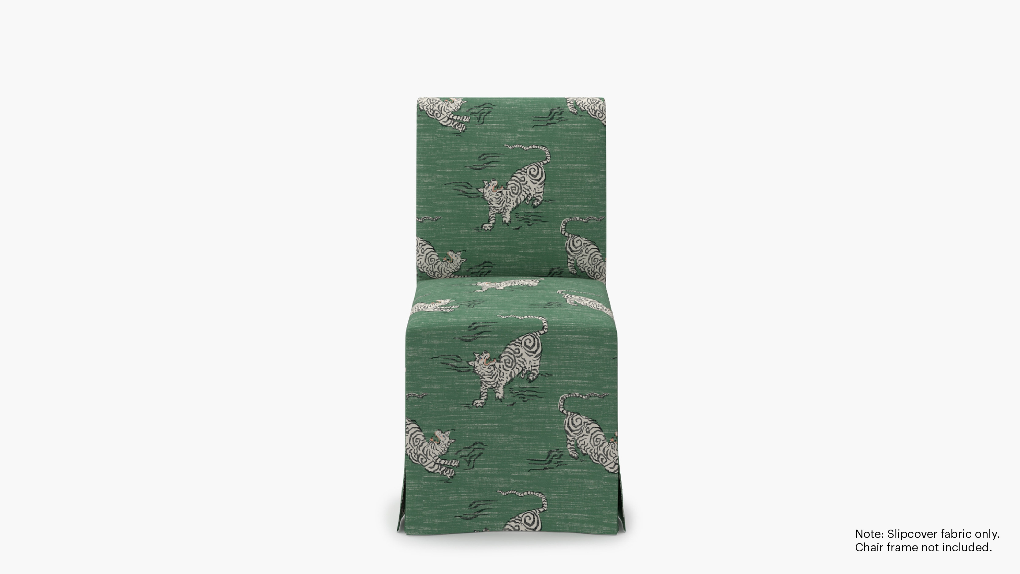Slipcovered Signature Dining Chair - Cover Only, Emerald Tigresse - Image 0