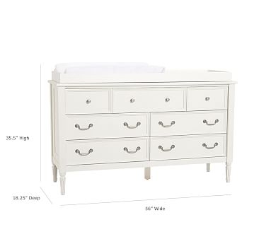 Blythe Extra Wide Nursery Dresser & Topper, French White - Image 4