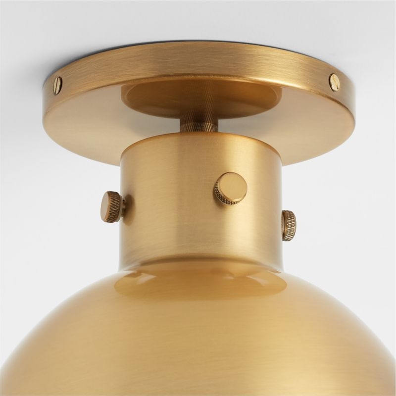 Dakota Brass Flush Mount Light with Small Brass Dome 7.5" - Image 2